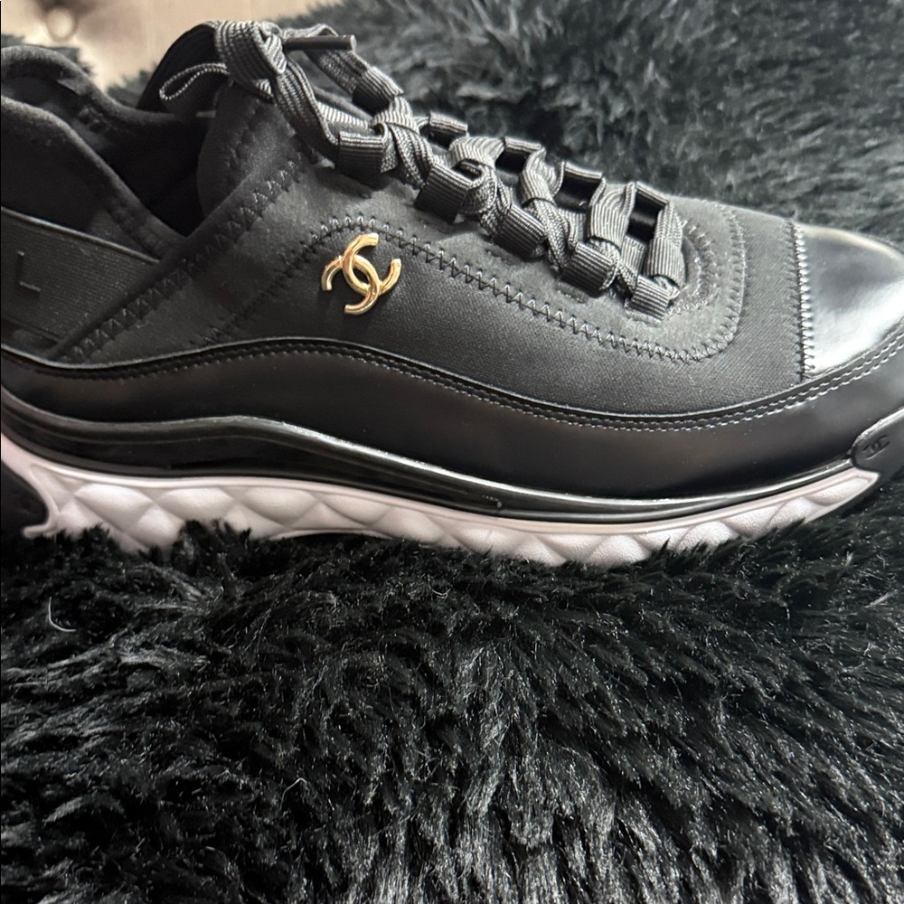 CHANEL Black and Gold Athletic Shoes, never worn